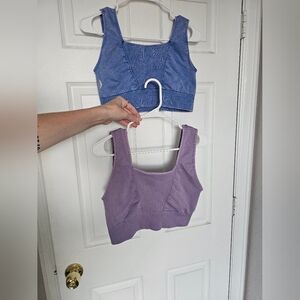 Free People Good Karma Bras in Lavender and Periwinkle (Set of 2)